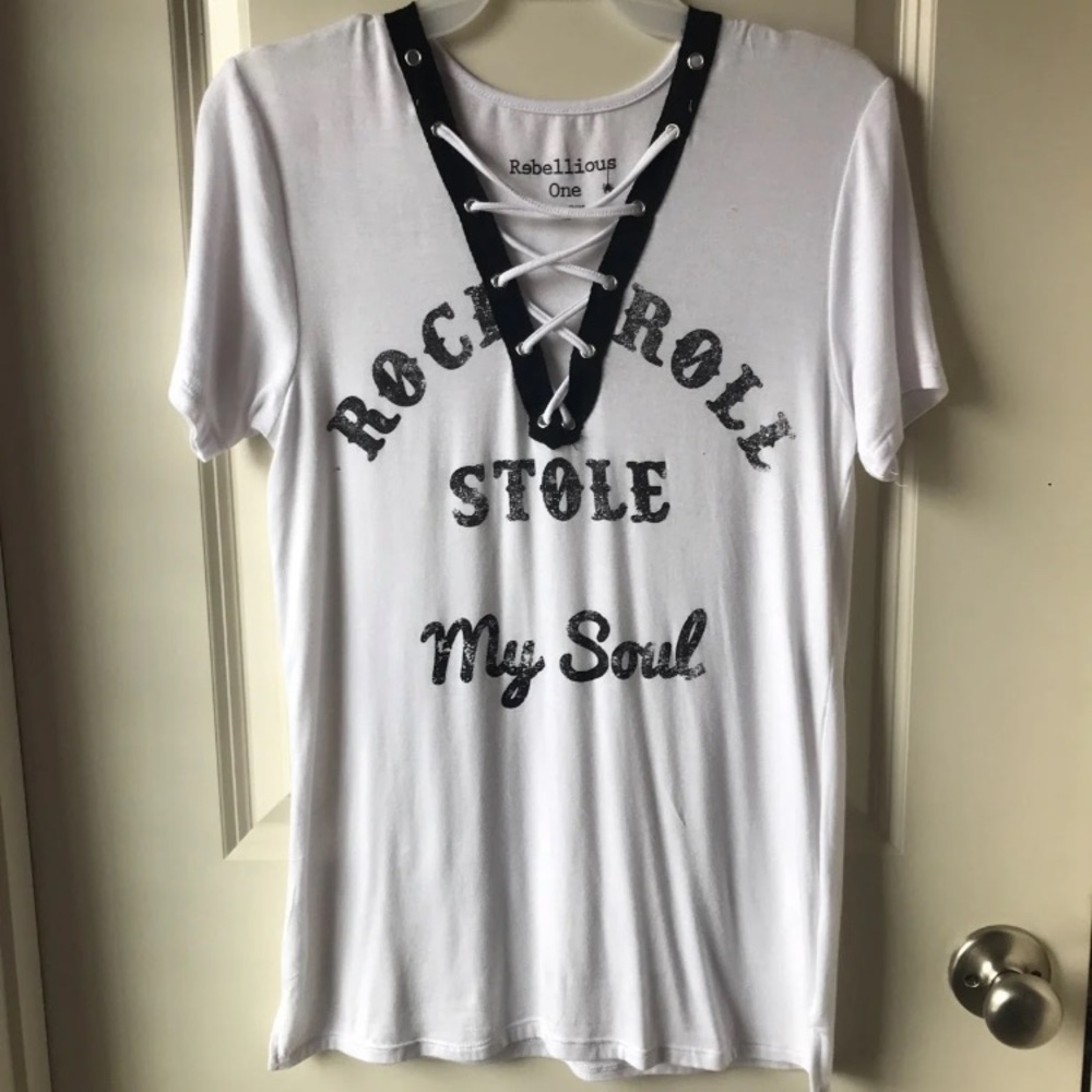 String v neck shirt